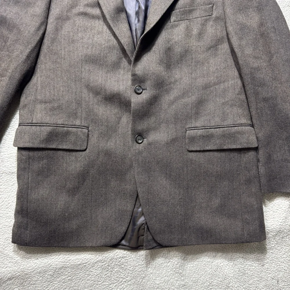Lauren‎ Ralph Lauren Jacket Mens 46 Blazer Two Button Lined Macys Herringbone